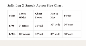 Split Leg Linen Smock Apron with Cross Back