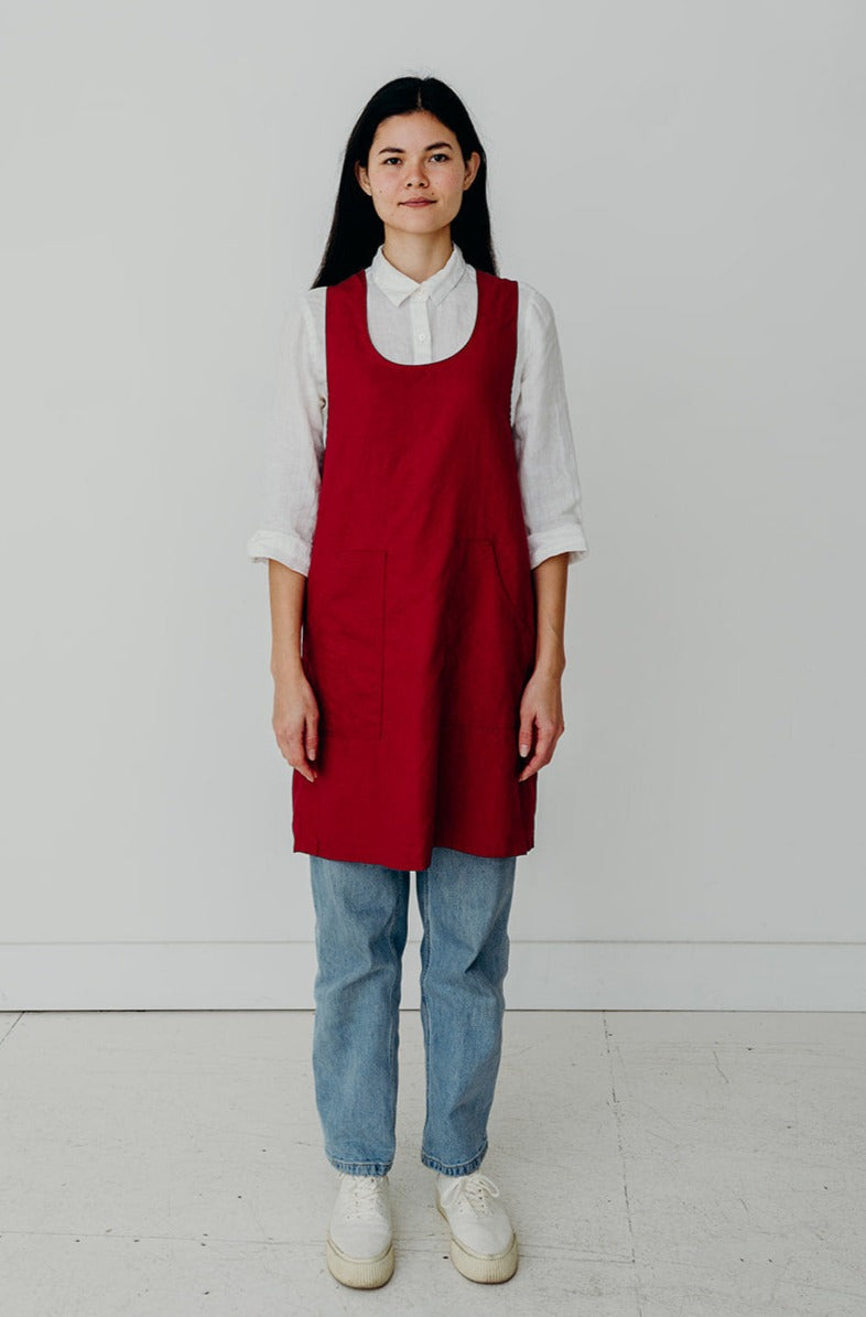 Cross Back Aprons Shop Linen Cross Back Apron with Pockets Portland