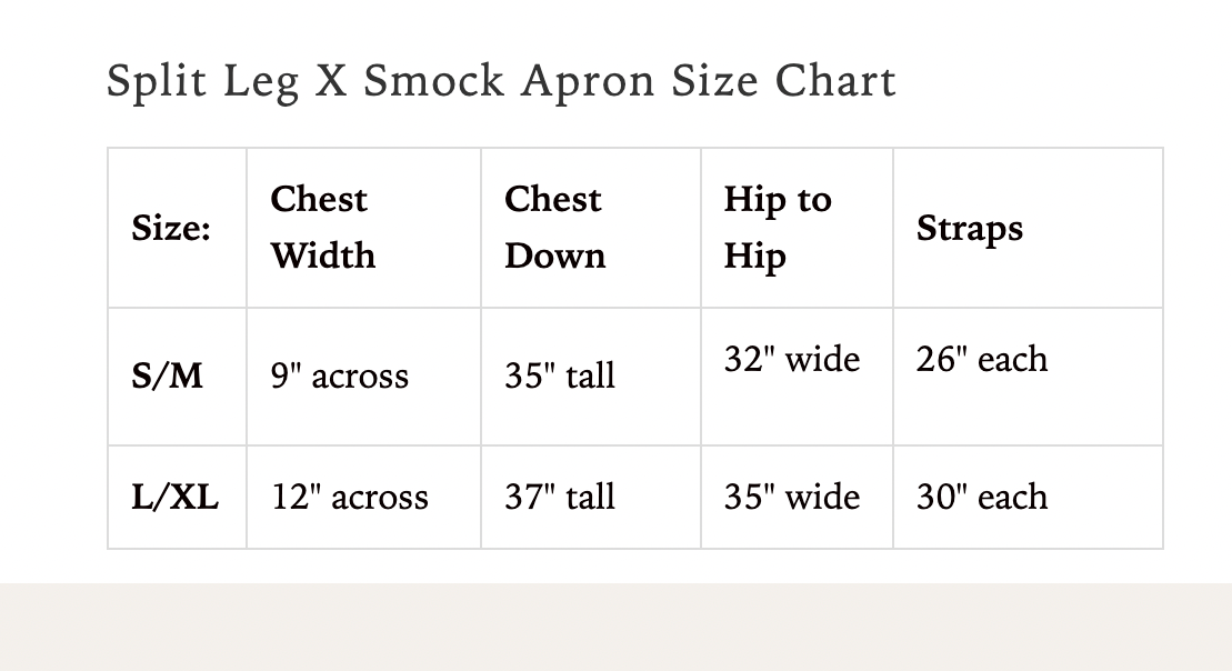 Split Leg Linen Smock Apron with Cross Back